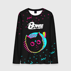 Лонгслив мужской David Bowie - rock star cat, цвет: 3D-принт