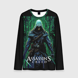 Лонгслив мужской Assassins creed зеленый стиль матрицы, цвет: 3D-принт