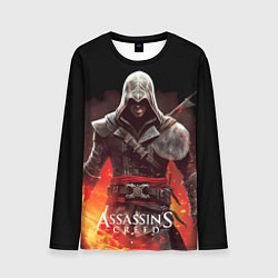Лонгслив мужской Assassins creed огненный фон вокруг, цвет: 3D-принт