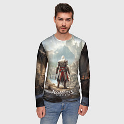 Лонгслив мужской Assassins creed старинный город, цвет: 3D-принт — фото 2