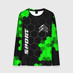 Лонгслив мужской Citroen green sport hexagon, цвет: 3D-принт