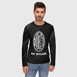 Лонгслив мужской AC Milan sport на темном фоне, цвет: 3D-принт — фото 2