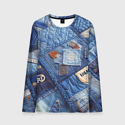 Мужской лонгслив Vanguard jeans patchwork - ai art