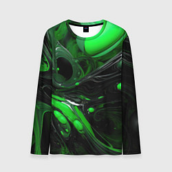 Лонгслив мужской Green dark abstract geometry style, цвет: 3D-принт