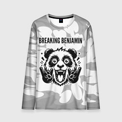Мужской лонгслив Breaking Benjamin рок панда на светлом фоне