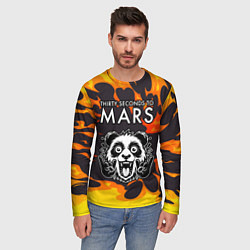 Лонгслив мужской Thirty Seconds to Mars рок панда и огонь, цвет: 3D-принт — фото 2