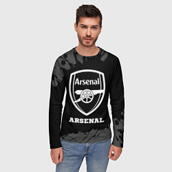 Лонгслив мужской Arsenal sport на темном фоне, цвет: 3D-принт — фото 2