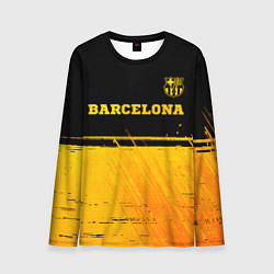 Лонгслив мужской Barcelona - gold gradient посередине, цвет: 3D-принт