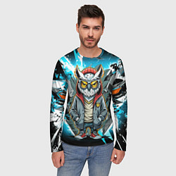 Лонгслив мужской Сова в стильной одежде модница, цвет: 3D-принт — фото 2