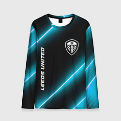Лонгслив мужской Leeds United неоновые лампы, цвет: 3D-принт