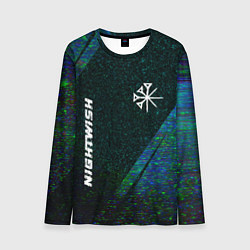 Лонгслив мужской Nightwish glitch blue, цвет: 3D-принт