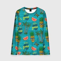 Лонгслив мужской Enjoy summer pattern - pineapple, цвет: 3D-принт