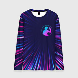 Лонгслив мужской Cowboy Bebop neon blast lines, цвет: 3D-принт