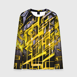 Мужской лонгслив Yellow and white abstraction