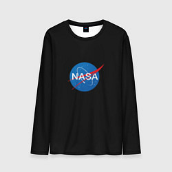 Мужской лонгслив Nasa logo space blue