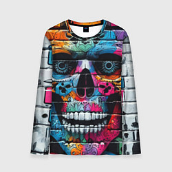 Лонгслив мужской Crazy color skull - graffiti, цвет: 3D-принт