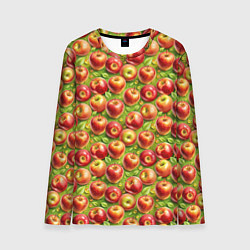 Лонгслив мужской Румяные яблоки паттерн, цвет: 3D-принт