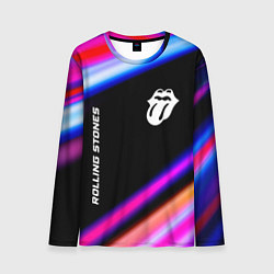 Лонгслив мужской Rolling Stones neon rock lights, цвет: 3D-принт