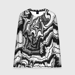 Лонгслив мужской Черно-белая абстракция суминагаши, цвет: 3D-принт