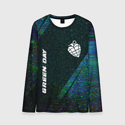 Лонгслив мужской Green Day glitch blue, цвет: 3D-принт