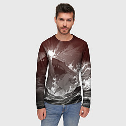 Лонгслив мужской Клыкастая акула, цвет: 3D-принт — фото 2