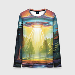 Лонгслив мужской UFO In The Forest, цвет: 3D-принт