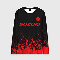 Мужской лонгслив Suzuki - red gradient посередине