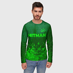 Лонгслив мужской Hitman - green gradient посередине, цвет: 3D-принт — фото 2