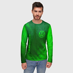 Лонгслив мужской Volkswagen - green gradient вертикально, цвет: 3D-принт — фото 2