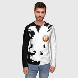 Лонгслив мужской СССР текстура герб, цвет: 3D-принт — фото 2