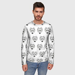 Лонгслив мужской Паттерн волк, цвет: 3D-принт — фото 2