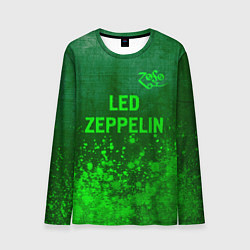 Лонгслив мужской Led Zeppelin - green gradient посередине, цвет: 3D-принт