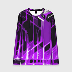 Лонгслив мужской Abstract purple stripes on a black background, цвет: 3D-принт