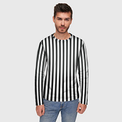 Лонгслив мужской Полоски - Битлджус, цвет: 3D-принт — фото 2