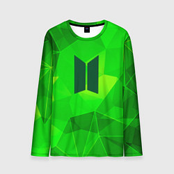 Лонгслив мужской BTS green poly, цвет: 3D-принт