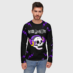 Лонгслив мужской Sex Pistols неоновый череп, цвет: 3D-принт — фото 2