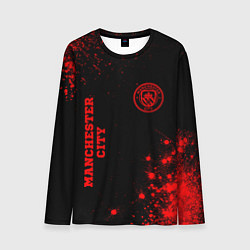 Мужской лонгслив Manchester City - red gradient вертикально
