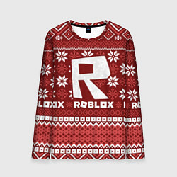 Лонгслив мужской Новогодний свитер ugly Roblox, цвет: 3D-принт