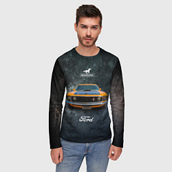 Лонгслив мужской Спортивный американский автомобиль Ford Mustang, цвет: 3D-принт — фото 2