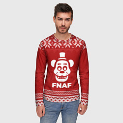Лонгслив мужской Новогодний FNAF, цвет: 3D-принт — фото 2
