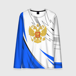Мужской лонгслив Российский синий - герб