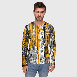 Лонгслив мужской Cyberpunk pattern yellow, цвет: 3D-принт — фото 2
