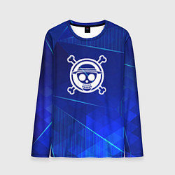 Лонгслив мужской One Piece blue poly, цвет: 3D-принт