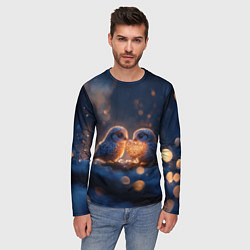 Лонгслив мужской Милые влюбленные совушки, цвет: 3D-принт — фото 2