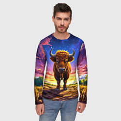 Лонгслив мужской Буйвол в звездной ночи, цвет: 3D-принт — фото 2