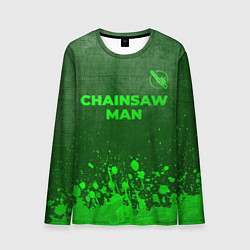 Лонгслив мужской Chainsaw Man - green gradient посередине, цвет: 3D-принт