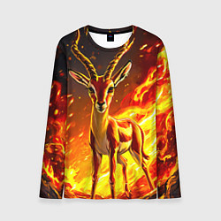 Мужской лонгслив Газель в огне