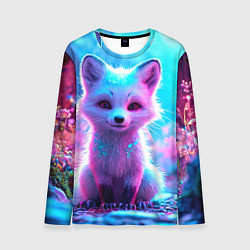 Лонгслив мужской Песец в неоновом свете, цвет: 3D-принт