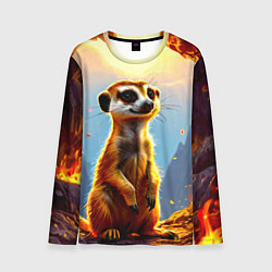 Мужской лонгслив Сурикат в огне