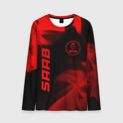 Лонгслив мужской Saab - red gradient вертикально, цвет: 3D-принт